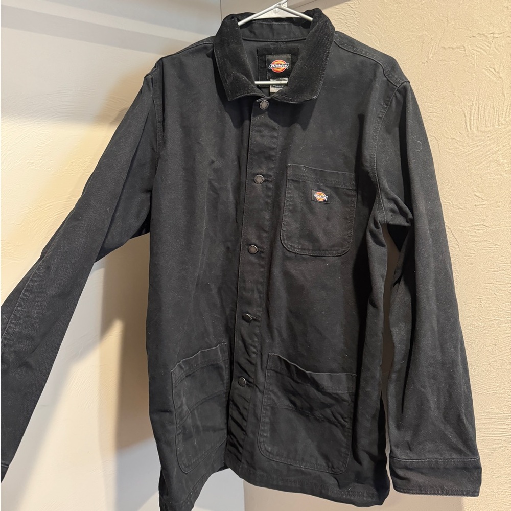 Dickies Stonewashed Duck Unlined Chore Coat Men's L Black